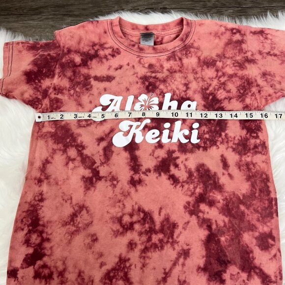 Custom Bleach Tie Dye Aloha Keiki Short Sleeve Tee T-shirt - Picture 5 of 6